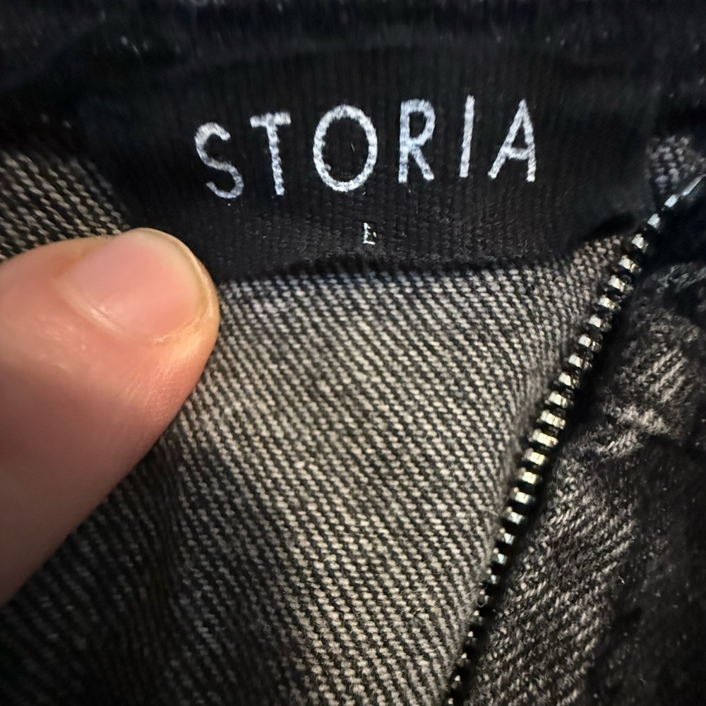 ✨Storia Denim Zip-Front Mini Dress - Spring Layering Size L - Picture 3 of 7